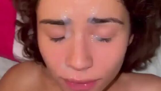 Girlfriend Face Covered By Cum
